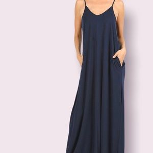 v-neck cami maxi with pockets
